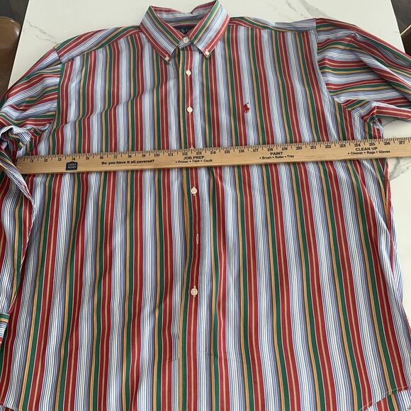 Ralph Lauren Mens Size Large Long Sleeve Button Up Striped Cotton Shirt Blake - Picture 4 of 10